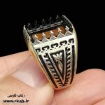 رکاب برنجی ماسال نگین مستطیل مردانه رکاب فارسی