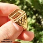 رکاب برنجی ماسال نگین مربع مردانه