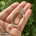 قاب گردنبند درشت نقره کم اجرت عیار 925 رکاب فارسی