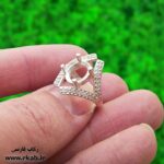 پایه انگشتر هنری نقره عیار 925 طرح دار رکاب فارسی