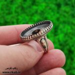 رکاب مردانه مشکی نقره برای نگین های درشت رکاب فارسی