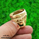 رکاب درشت طلایی فیلی مدل مردانه جنس برنج در رکاب فارسی