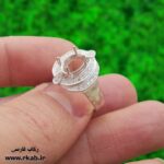 رکاب مخراج دار نقره زنانه نگین ریز رکاب فارسی