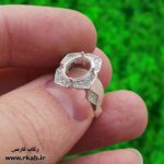 انگشتر خام برای زمرد جنس نقره رکاب فارسی