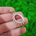 پلاک نقره گردنبند سنگی در رکاب فارسی