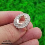 رکاب انگشتر نقره الماس مدل زنانه رکاب فارسی
