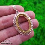 پلاک نقره خاص برای فیروزه و عقیق رکاب فارسی