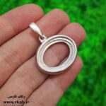 پلاک نقره مردانه زنانه گردنبند برای نصب سنگ در رکاب فارسی آنلاین