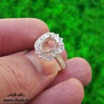 رکاب ظریف نقره ساخت انگشتر سنگی زنانه در رکاب فارسی