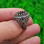 رکاب نقره 7 گرمی مردانه طرح سیاه قلم درجه یک رکاب فارسی