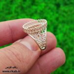 رکاب زنانه نگین درشت نقره سبک ملیله رکاب فارسی