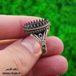 رکاب نقره خوزستان مردانه طرح هفتی سیاه قلم کاری رکاب فارسی