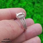 انگشتر زنانه برای نگین با جنس نقره رکاب فارسی