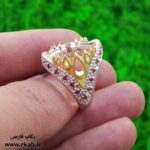 رکاب انگشتر مخراجی مردانه استانبول نقره درجه 1طرح یاقوت رکاب فارسی