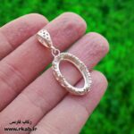 ساخت زیورالات زنانه قاب گردنبند نقره زنانه روشیا رکاب فارسی
