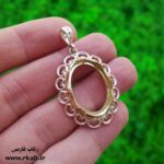 قاب گردنبند نقره زرین رکاب فارسی