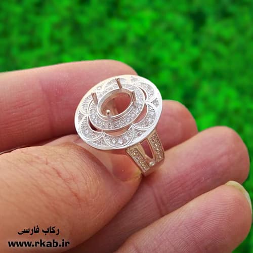 انگشتر نقره جواهری زنانه رکاب فارسی