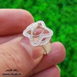 رکاب زنانه نقره ستاره با نگین های ریز مخراجی مثل برلیان رکاب فارسی