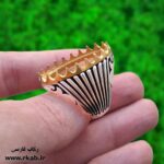 رکاب نقره بدنه دار تاج طلایی رکاب فارسی