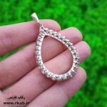 قاب اشکی درشت برای ساخت گردنبند جنس نقره رکاب فارسی