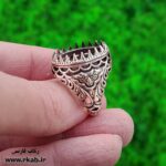 پایه انگشتر مردانه پرفروش از جنس نقره اشکی رکاب فارسی