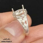 رکاب زنانه برای نگین از جنس نقره ظریف رکاب فارسی