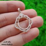 قاب نقره شمسه جواهری رکاب فارسی