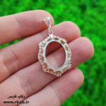 قاب گردنبند فاخر نقره رکاب فارسی