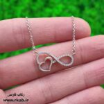 گردنبند نقره بی نهایت با زنجیر رکاب فارسی