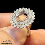 انگشتر نقره زنانه ماهتاب رکاب فارسی