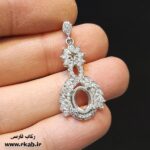 مدال نقره فرح آبکاری طلاسفید رکاب فارسی
