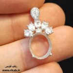 مدال نقره رخسار آبکاری طلاسفید رکاب فارسی