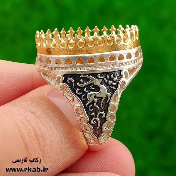 رکاب هزار چنگ نقره طرح شکار رکاب فارسی