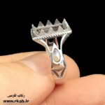 قاب انگشتر مان استیل دهگلان بدنه سیاه قلم مغزسفید رکاب فارسی