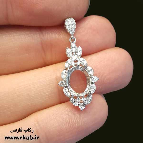 پایه جواهر تجرک نقره 925 تضمینی (1) مدال جواهر تجرک نقره عیار 925 تضمینی - Image 1